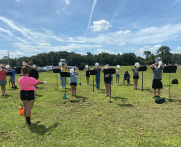 Marching band incorporates social distancing in practice