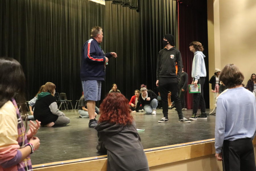 Mr. Carter teaching Rock of Ages cast choreography