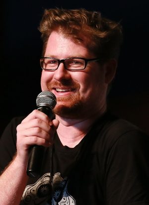 Justin Roiland at the Raleigh Supercon in 2017 where he speaks to the crowd taken by Super Festivals via CC2.0