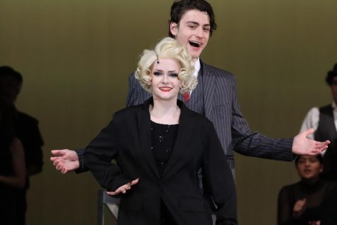 Ashe Herod and Victoria McGrogan play Billy Flynn and Roxie Hart in Chicago.