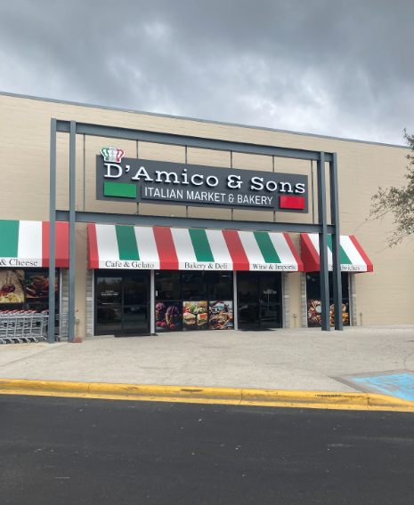 Front shot of D’Amico & Sons Italian Market & Bakery located at Oviedo on the Mall. 