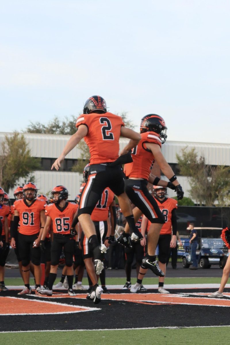 Brock Joyce and Kyle Olsen hype themselves up for the Oviedo-Wekiva game.  