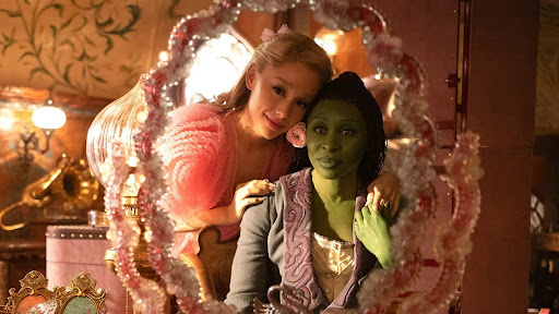 Ariana Grande and Cynthia Erivo as Glinda and Elphaba in Wicked. The film has been in development for twelve years and has finally hit theaters. Wicked is largely faithful to its source material but uses its longer runtime to more fully realize the world of Oz and the characters that inhabit it. Photo courtesy of Universal Pictures.
