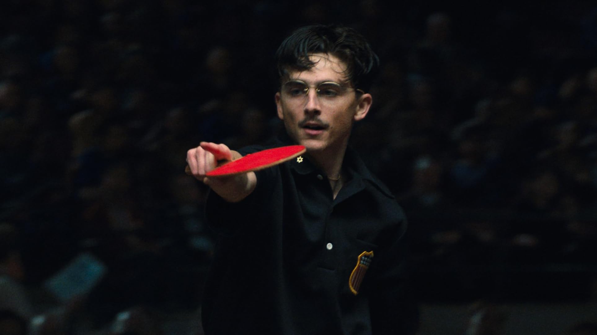 Timothée Chalamet as Marty Mauser in "Marty Supreme." Image courtesy of A24.
